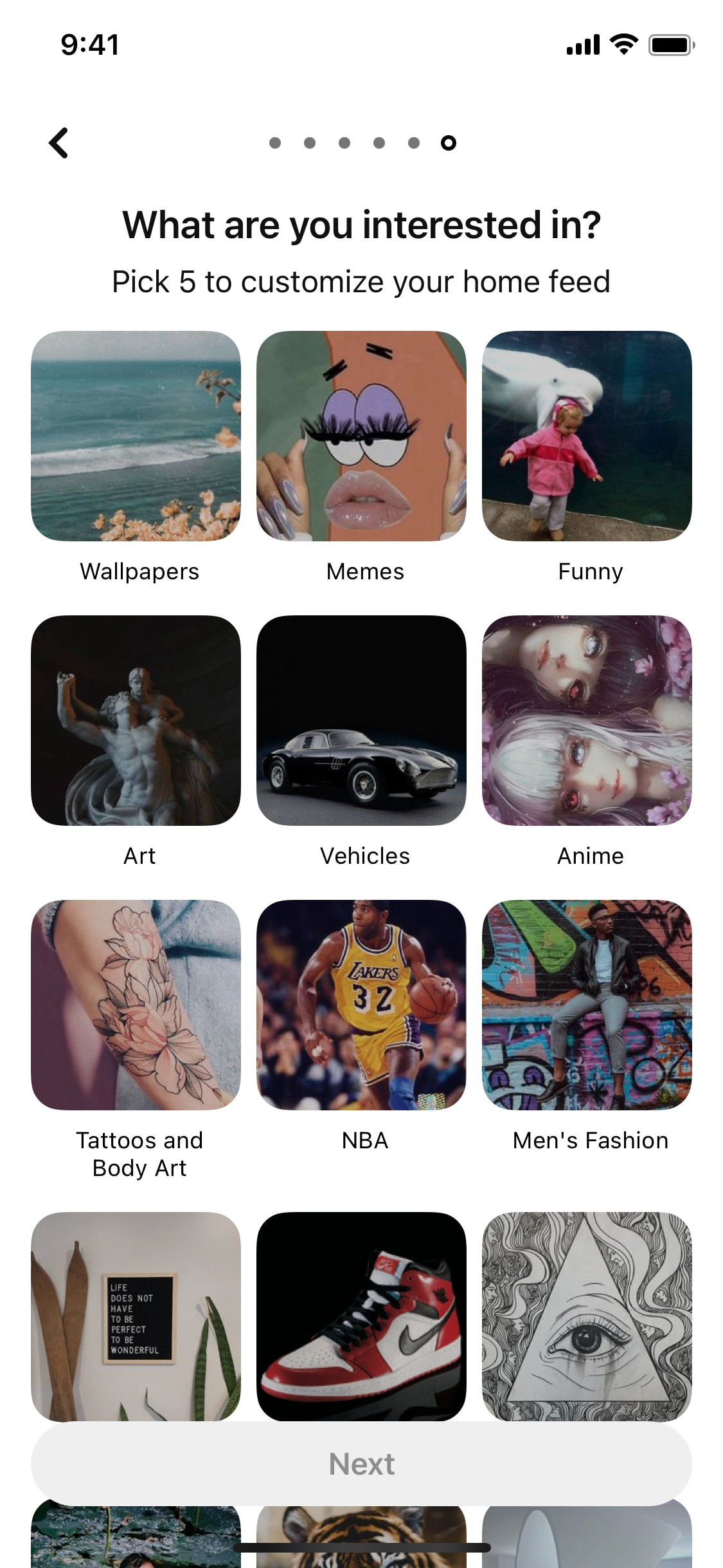 Pinterest iOS screen 74