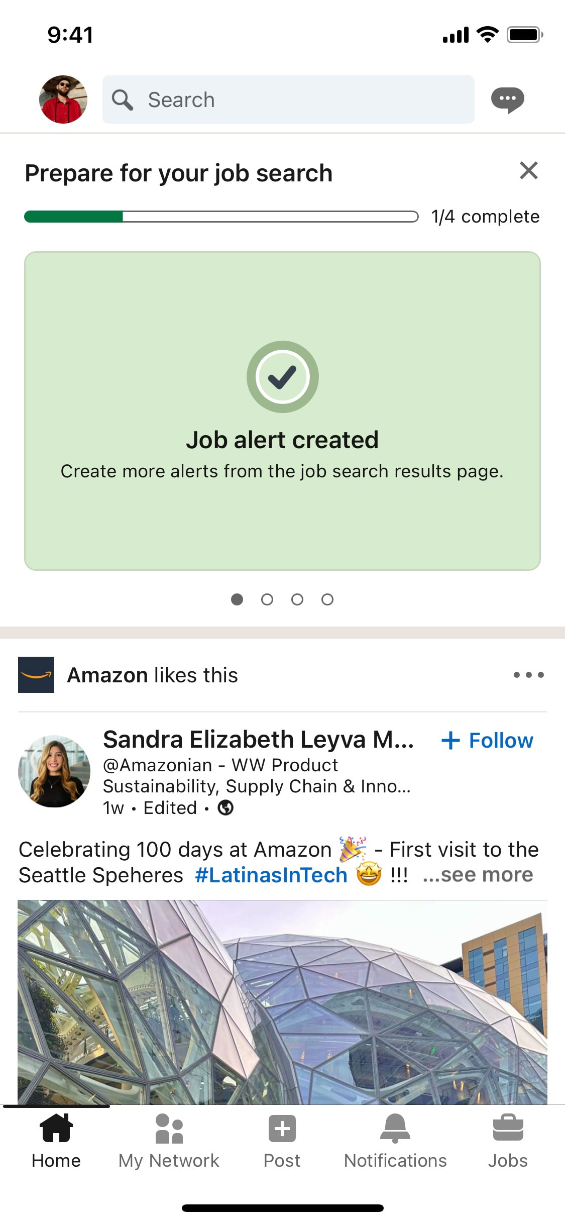 LinkedIn iOS screen 384