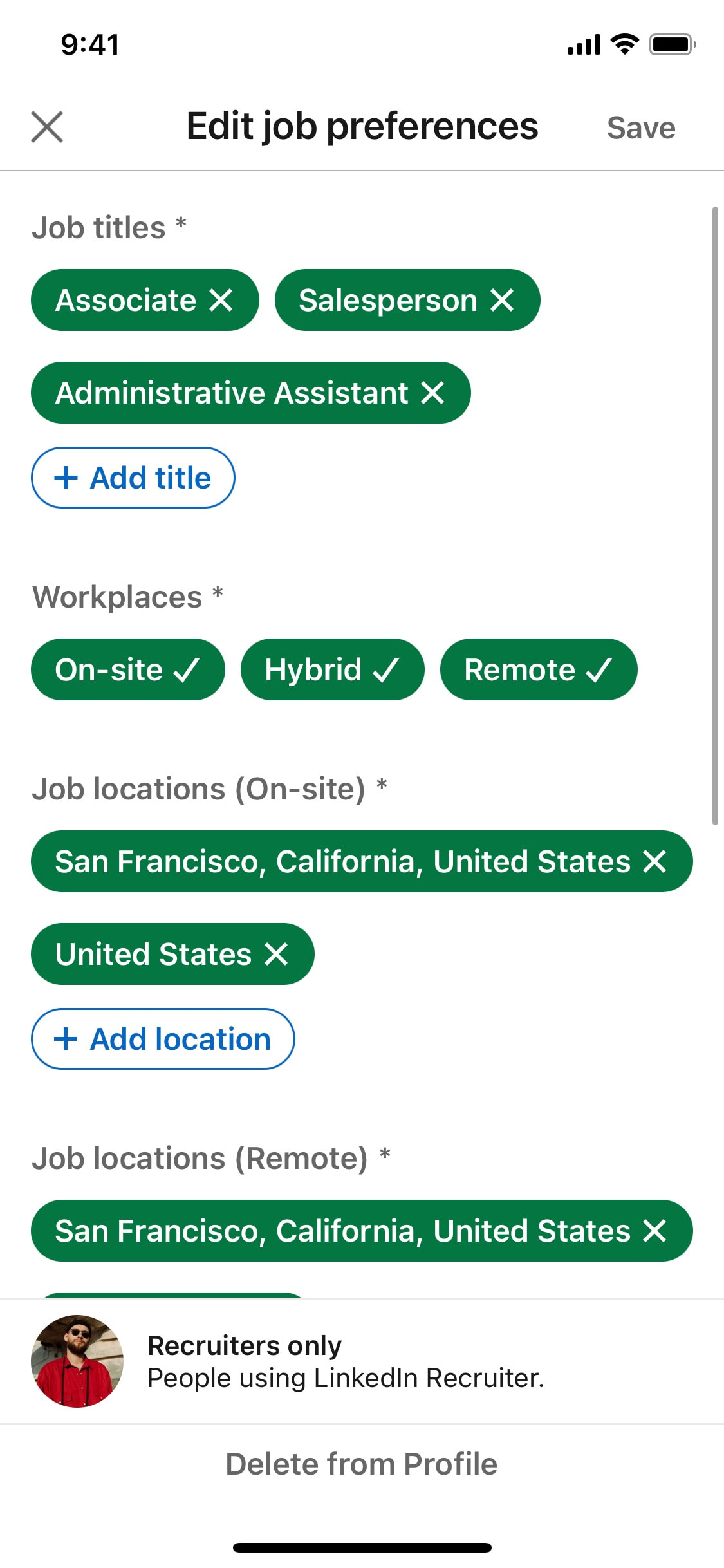 LinkedIn iOS screen 361