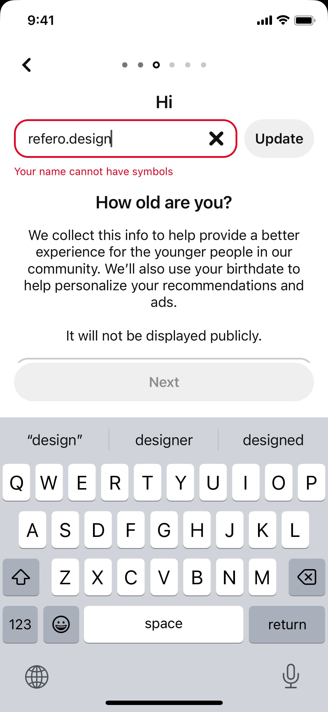 Pinterest iOS screen 276