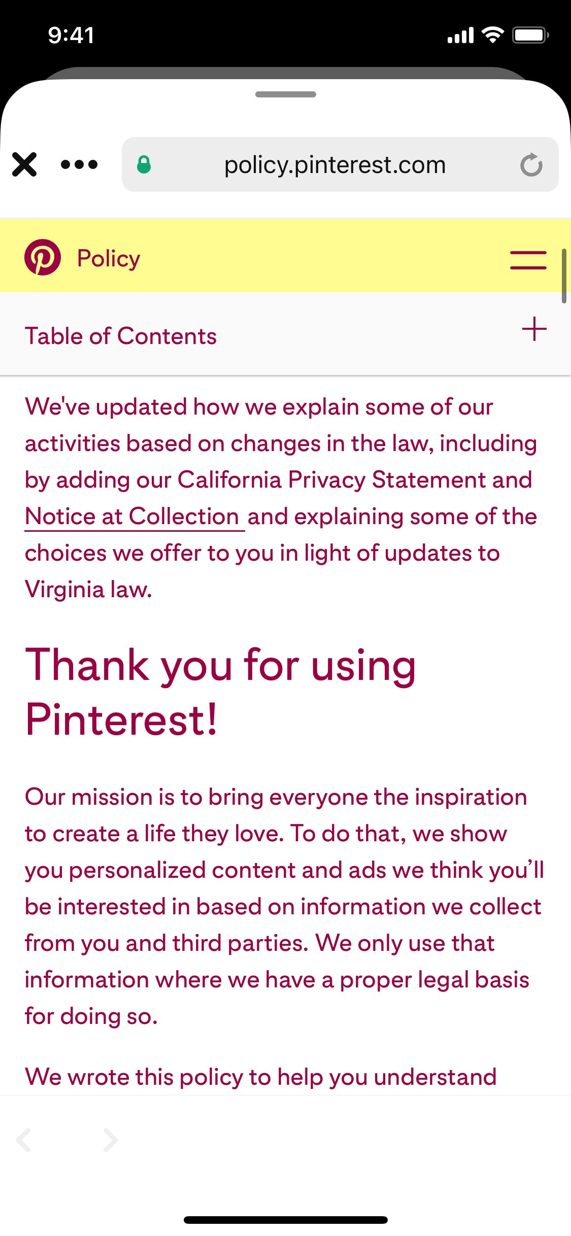 Pinterest iOS screen 120