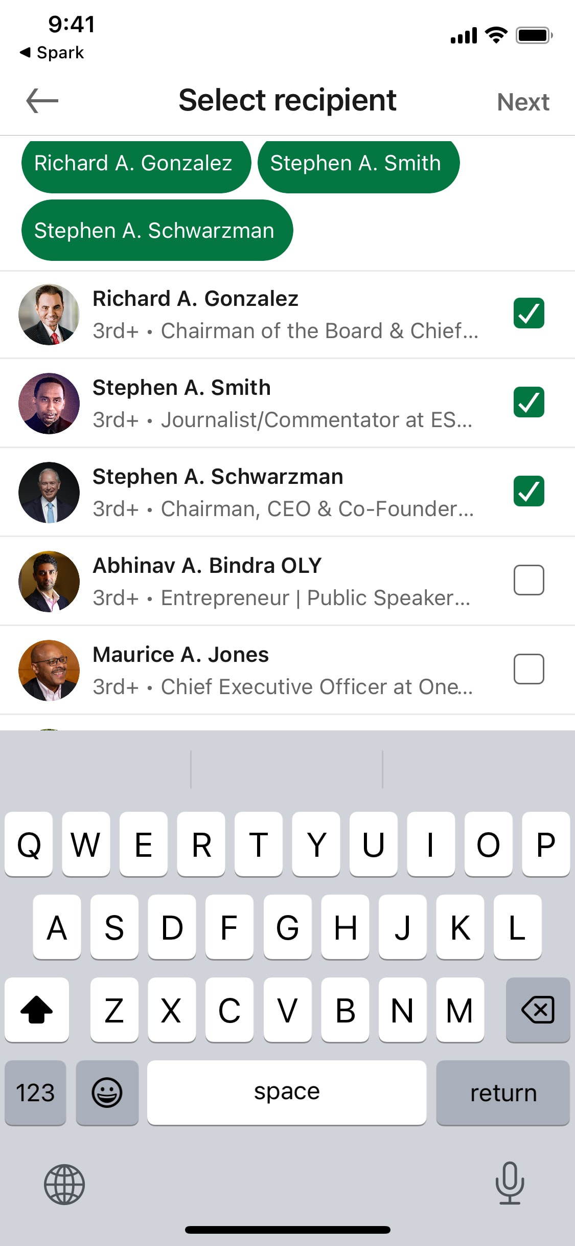 LinkedIn iOS screen 379