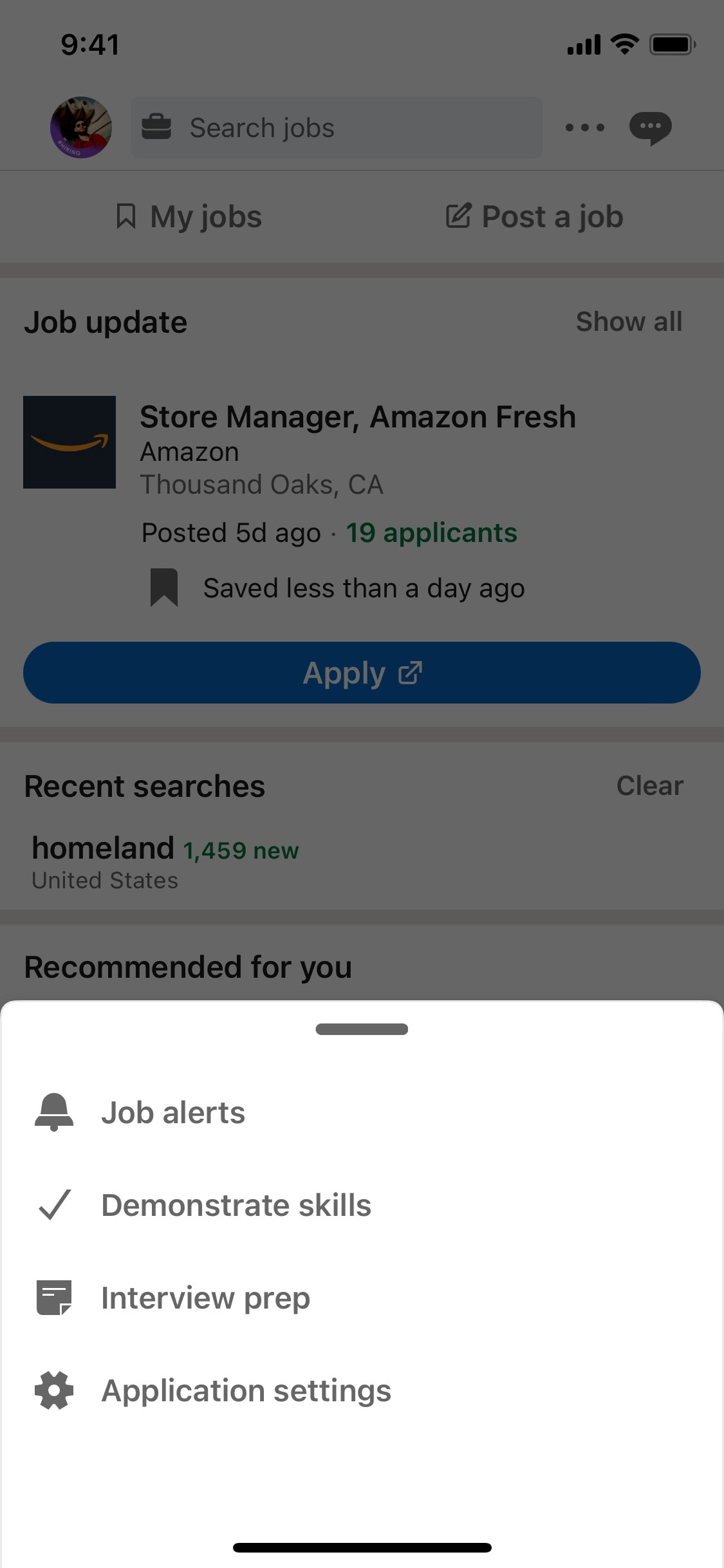 LinkedIn iOS screen 375