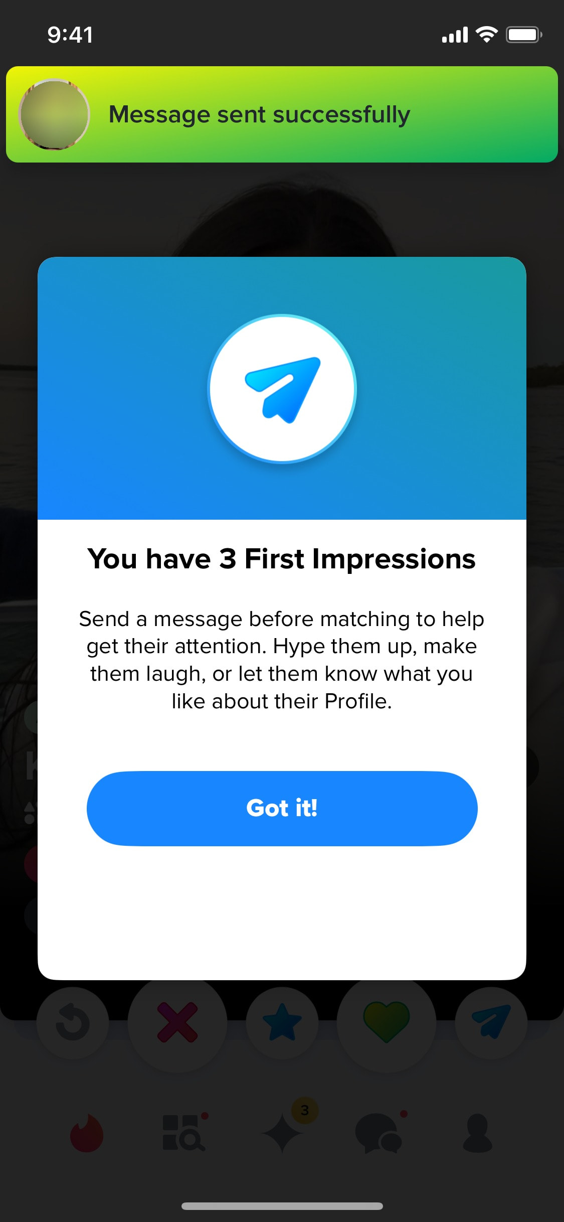 Tinder iOS screen 42