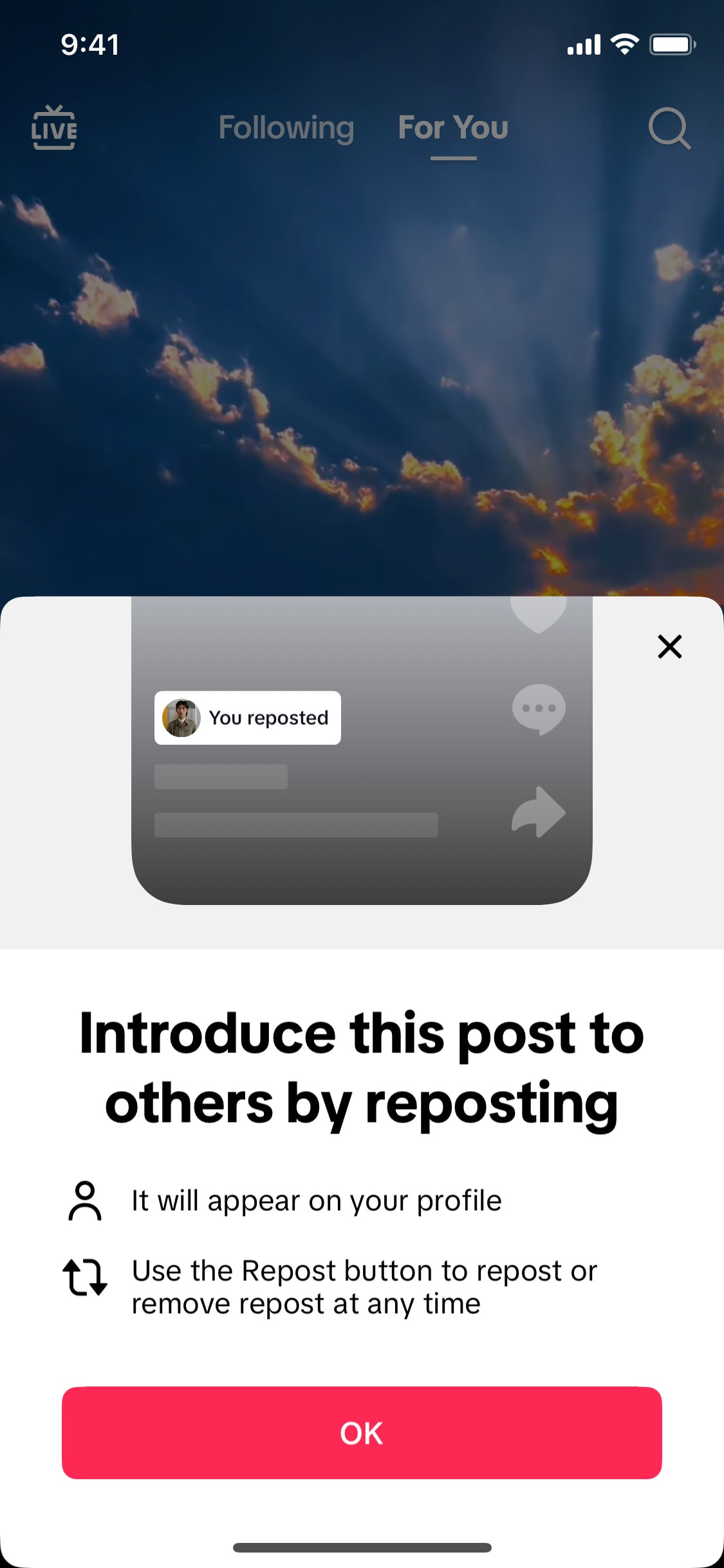 TikTok iOS screen 734