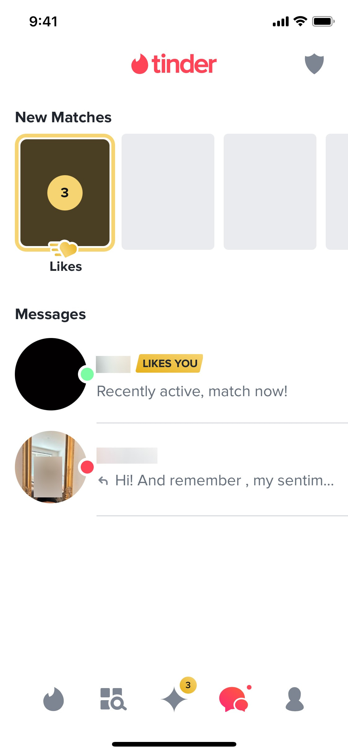 Tinder iOS screen 406