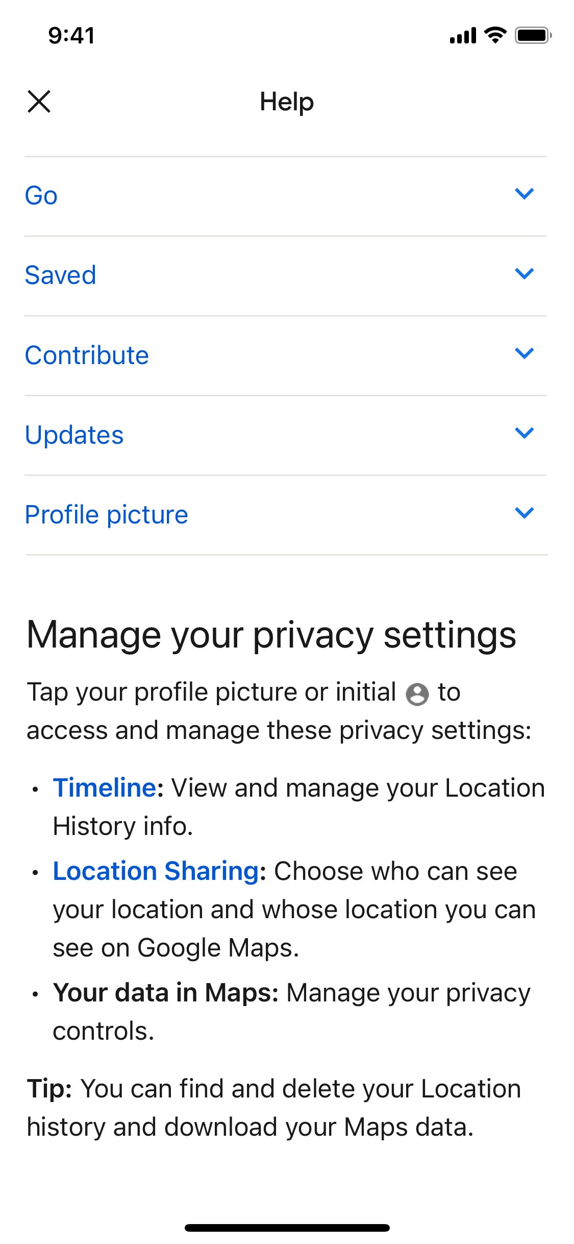 Google Maps iOS screen 577