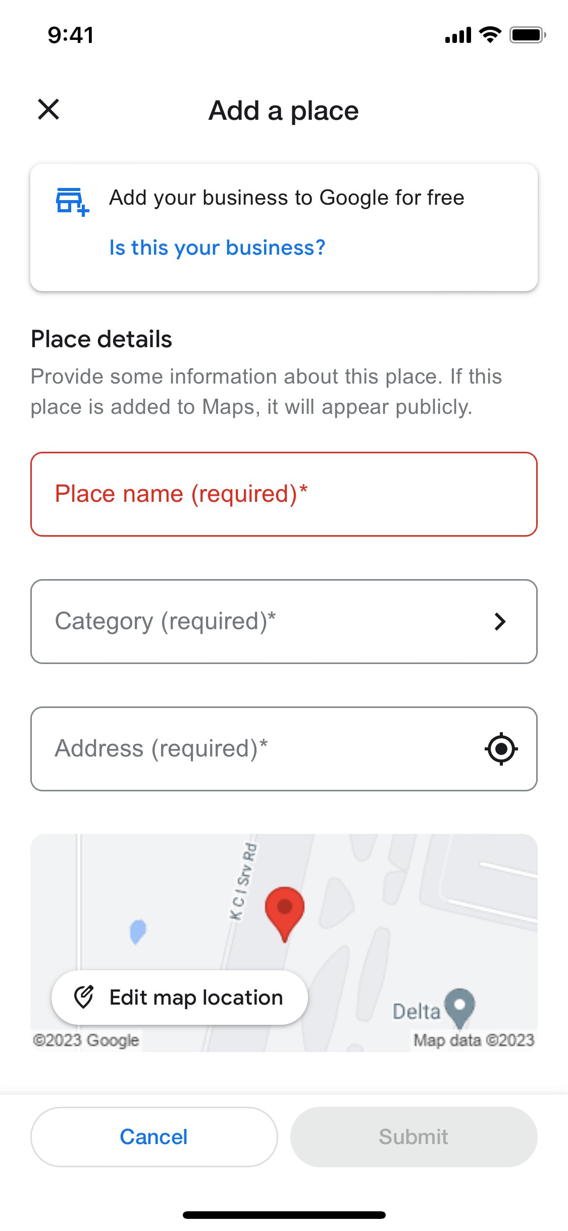 Google Maps iOS screen 530