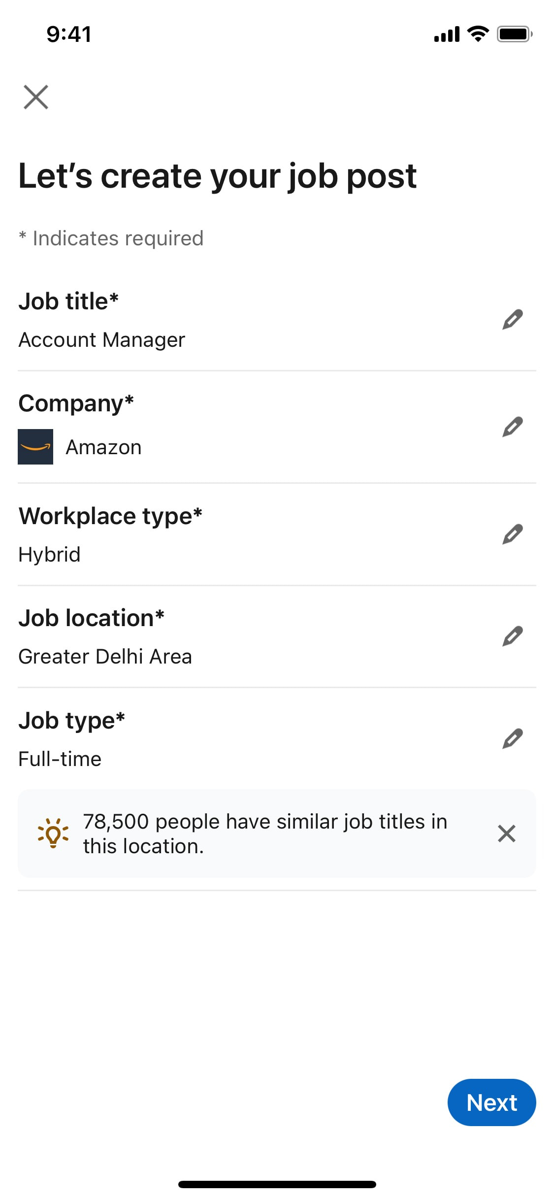 LinkedIn iOS screen 212