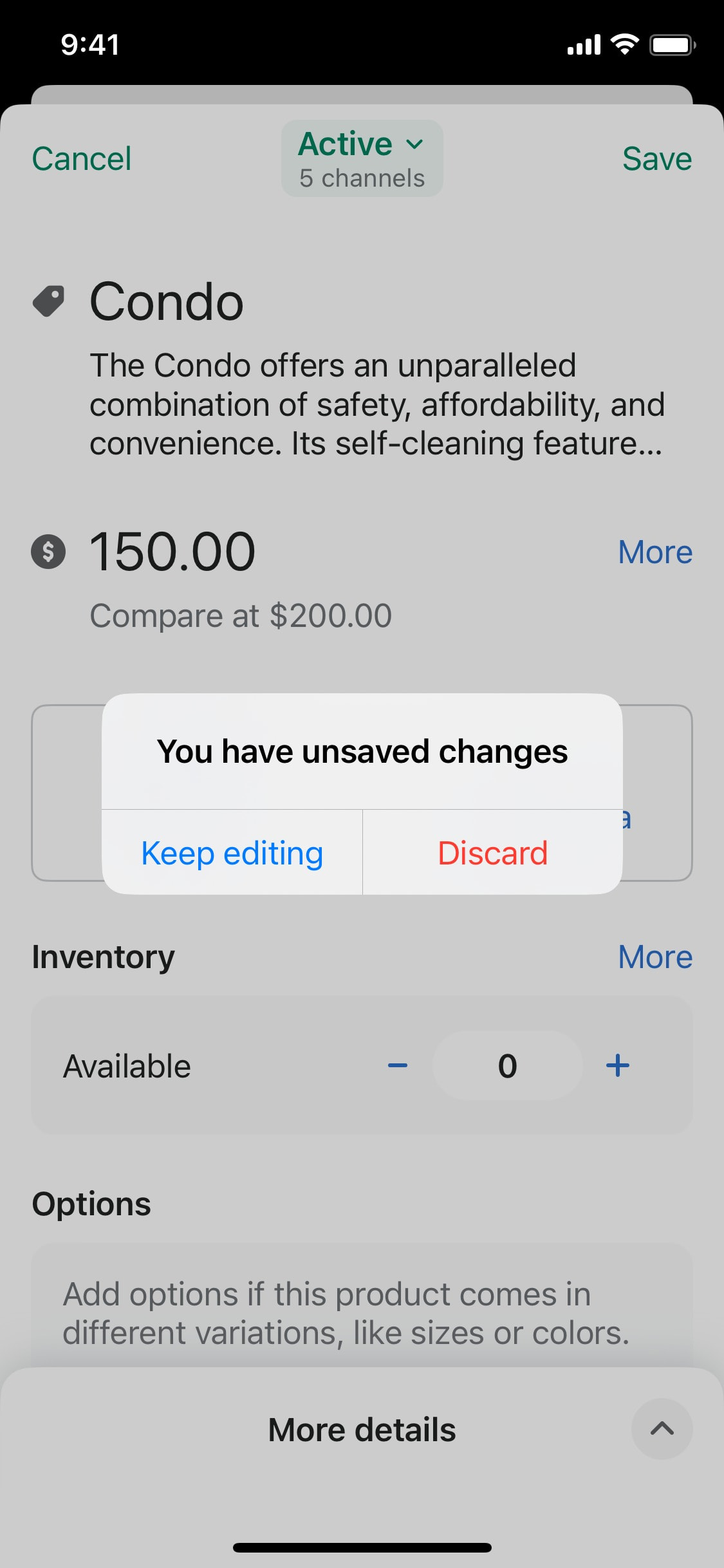 Shopify iOS screen 480
