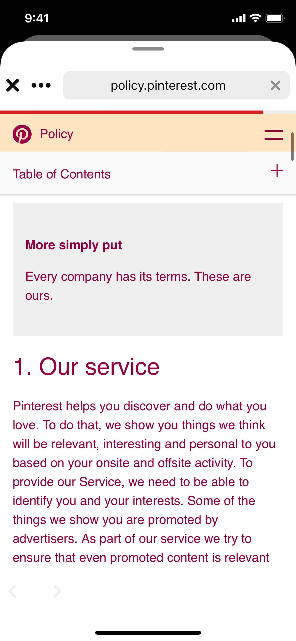 Pinterest iOS screen 449