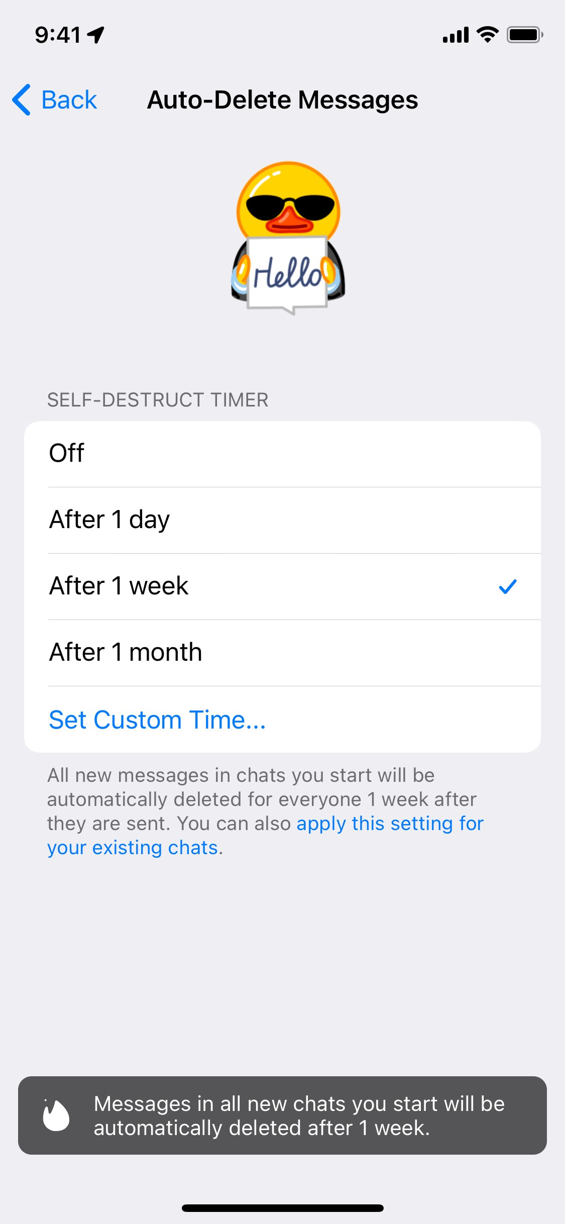 Telegram iOS screen 613