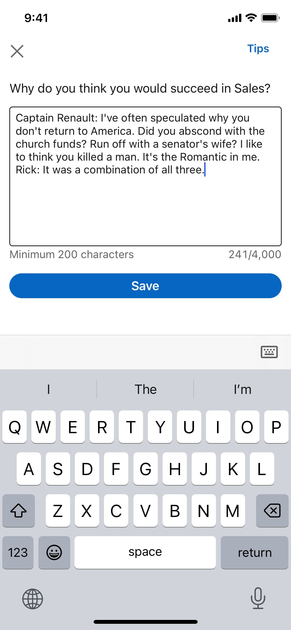LinkedIn iOS screen 172