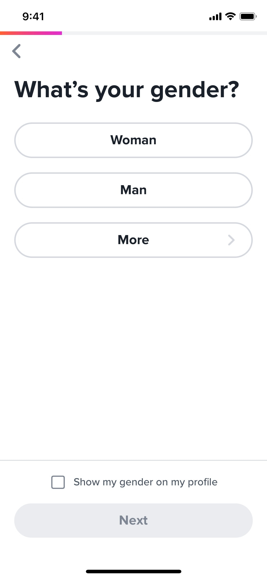 Tinder iOS screen 157