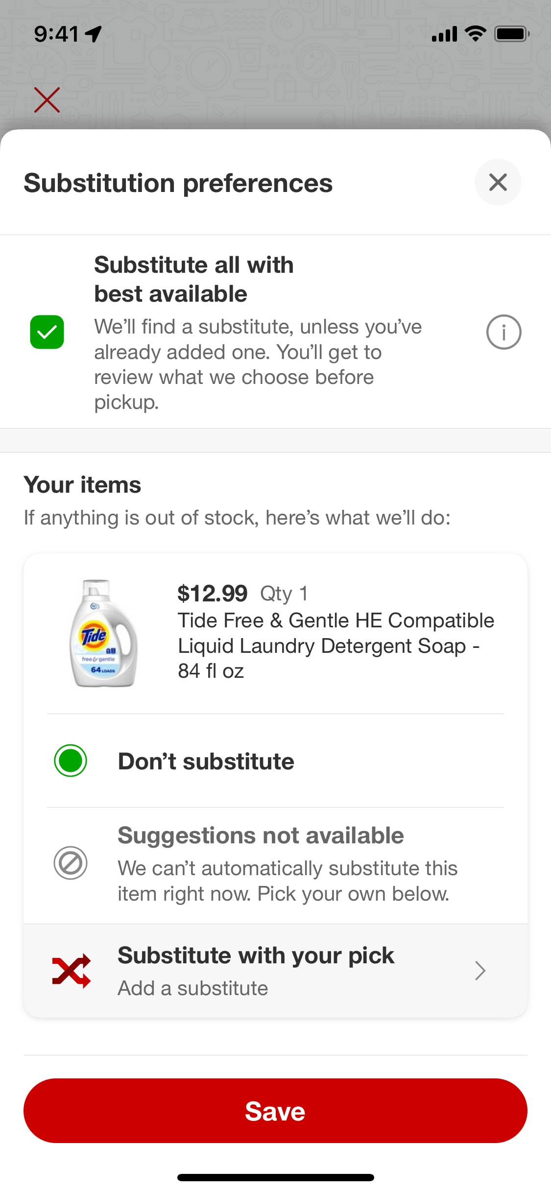 Target iOS screen 541