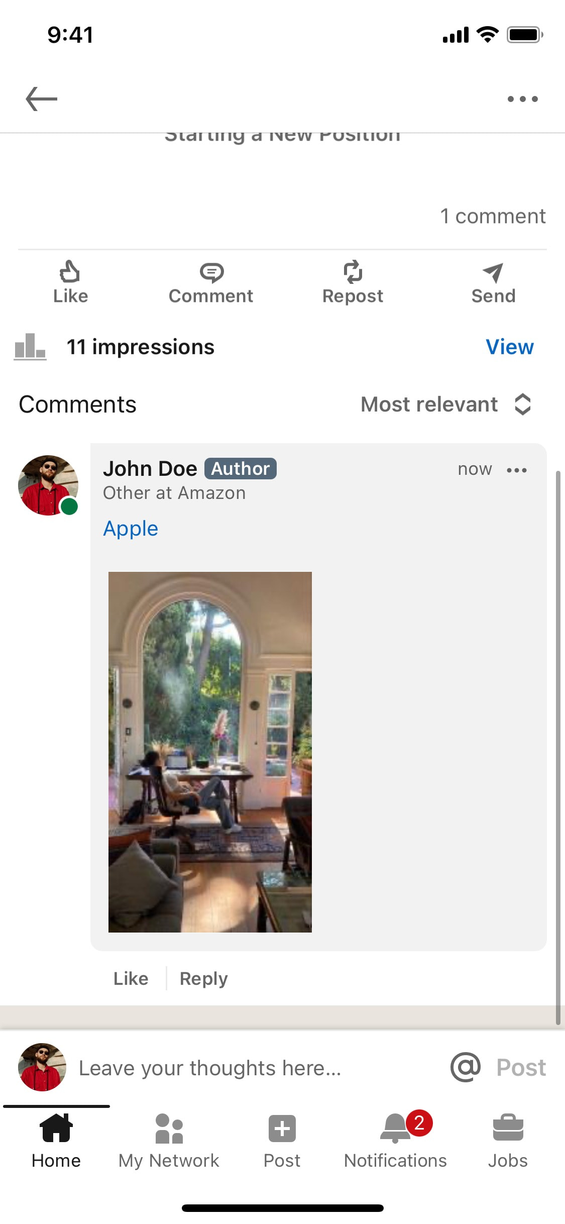 LinkedIn iOS screen 137