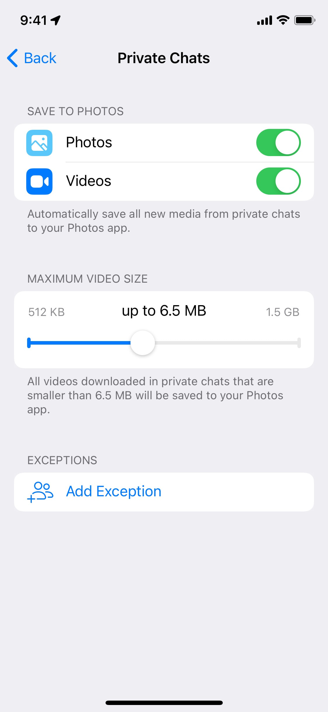 Telegram iOS screen 235
