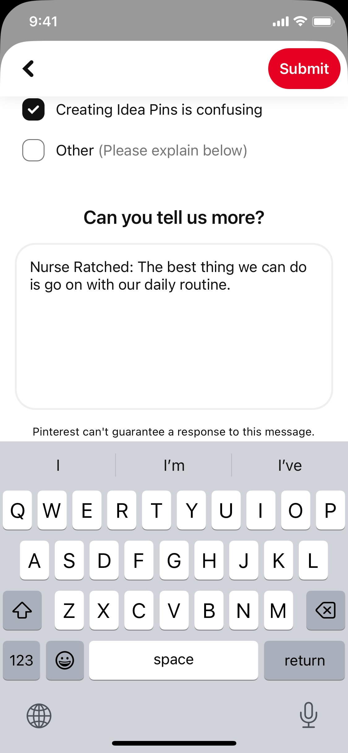 Pinterest iOS screen 202