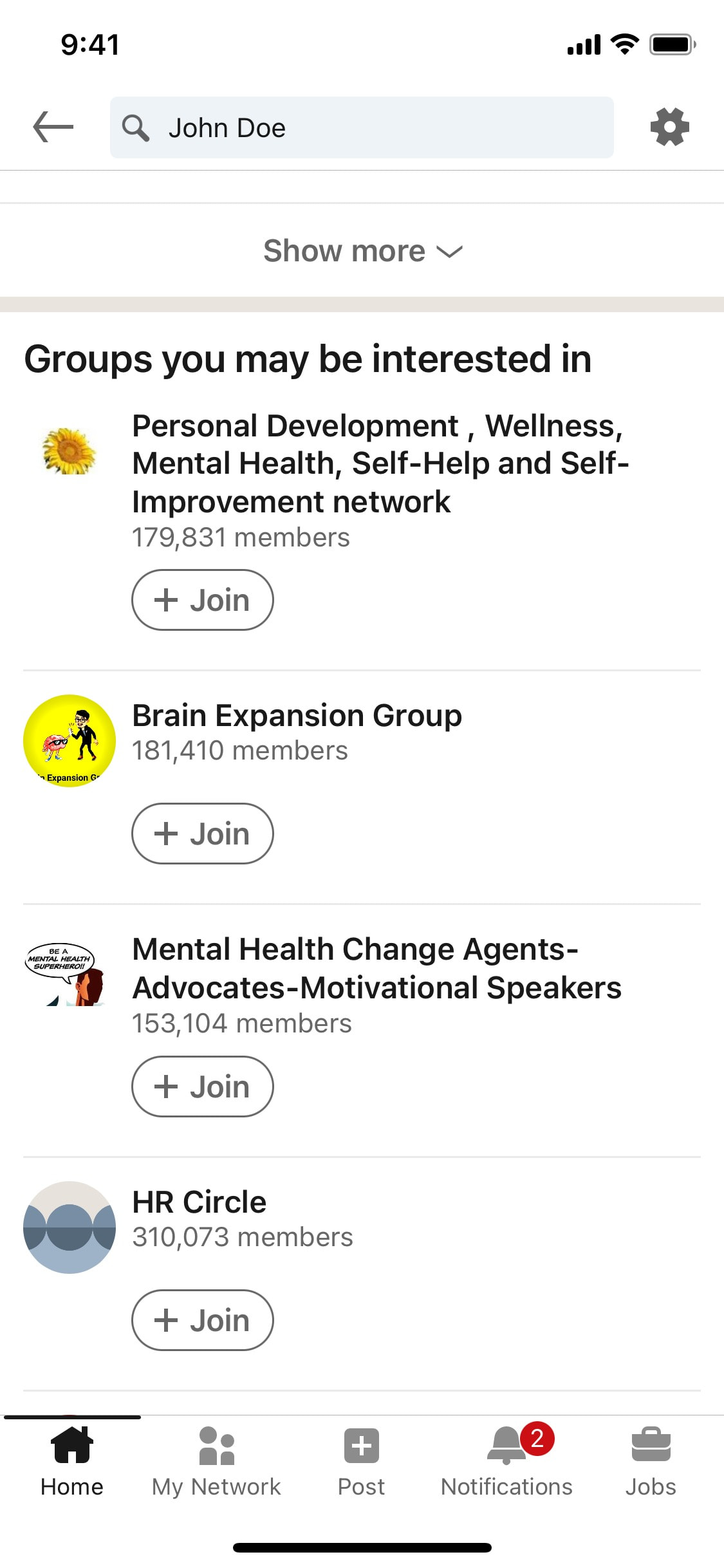 LinkedIn iOS screen 16