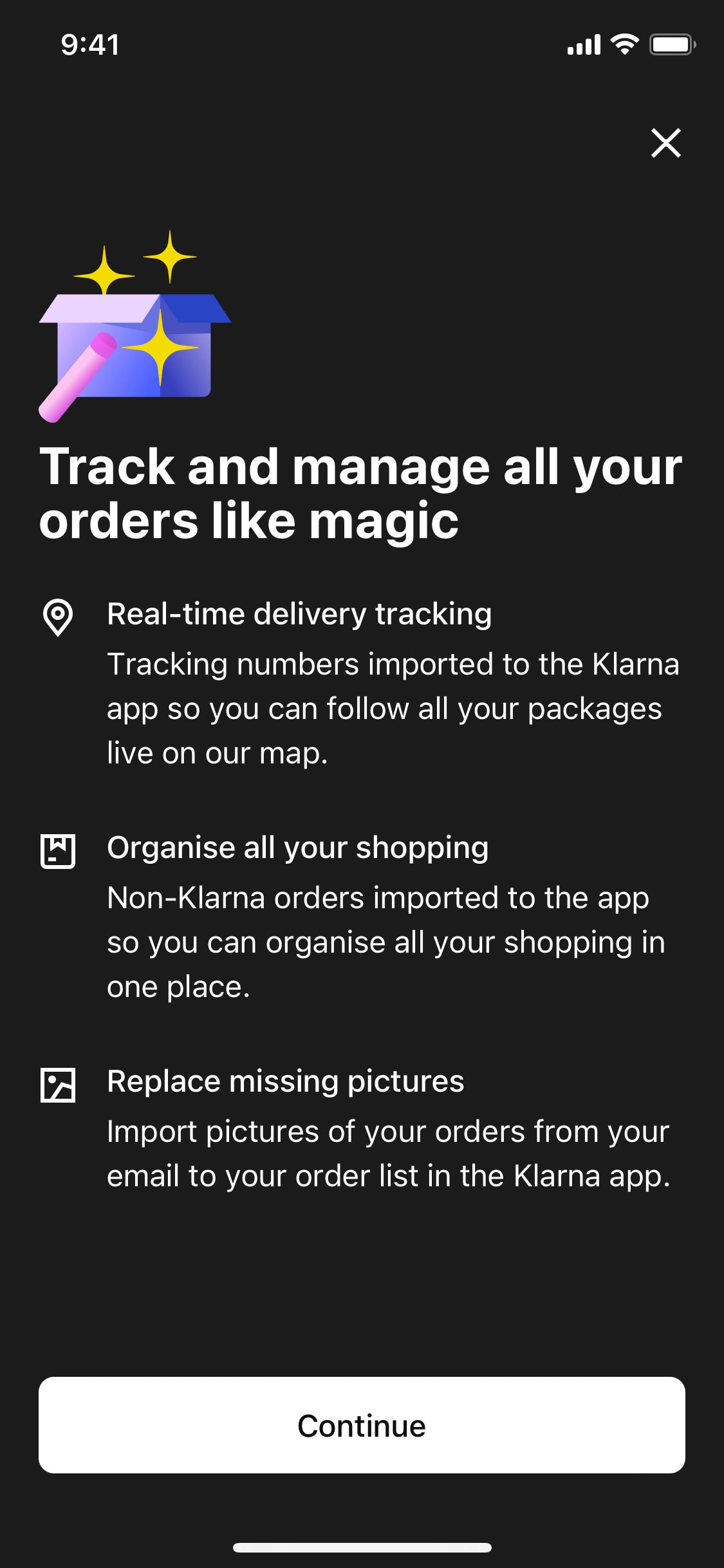 Klarna iOS screen 586