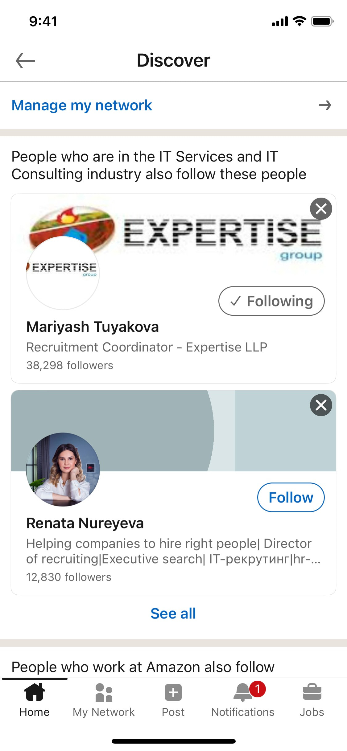 LinkedIn iOS screen 509