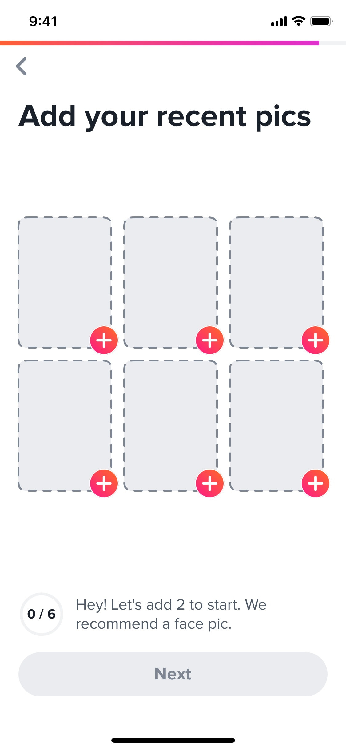 Tinder iOS screen 260