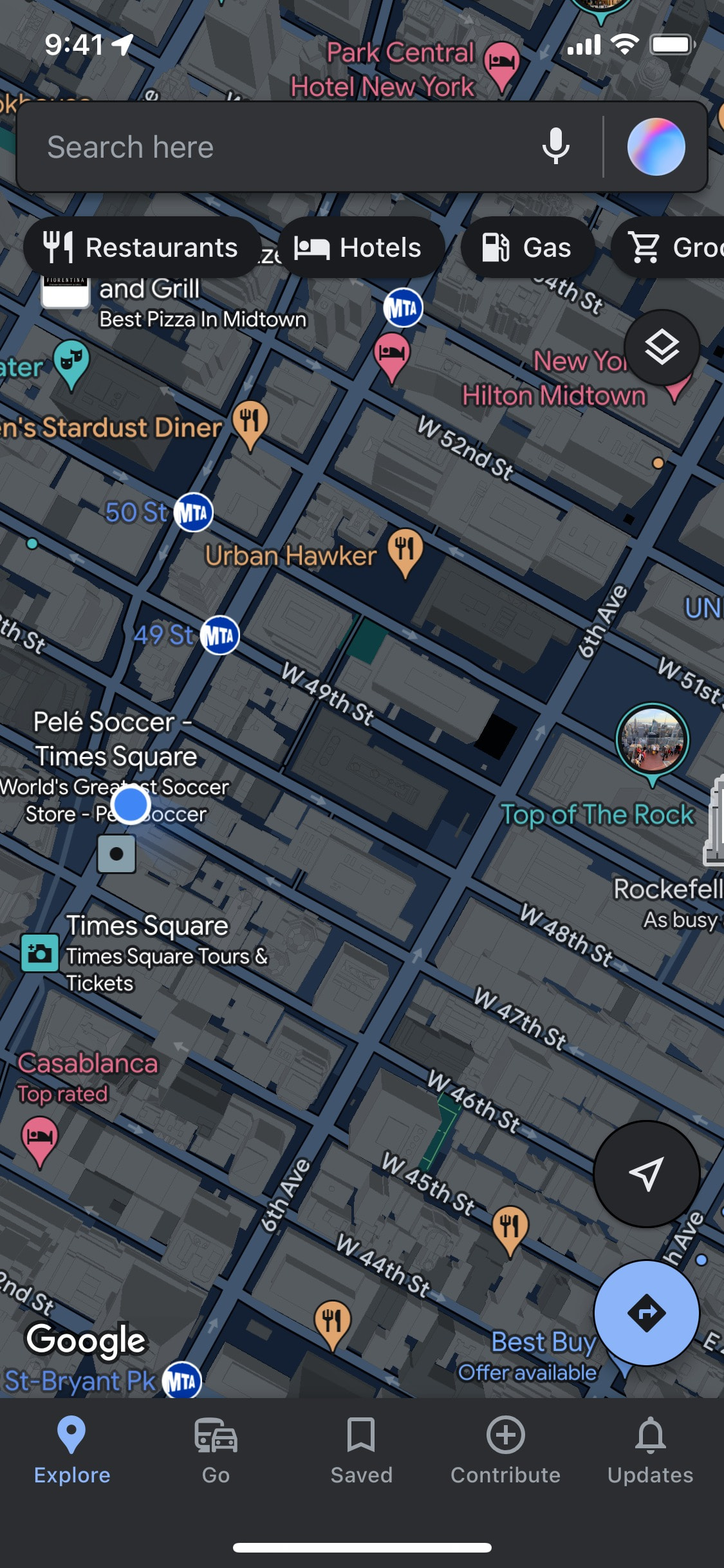 Google Maps iOS screen 317