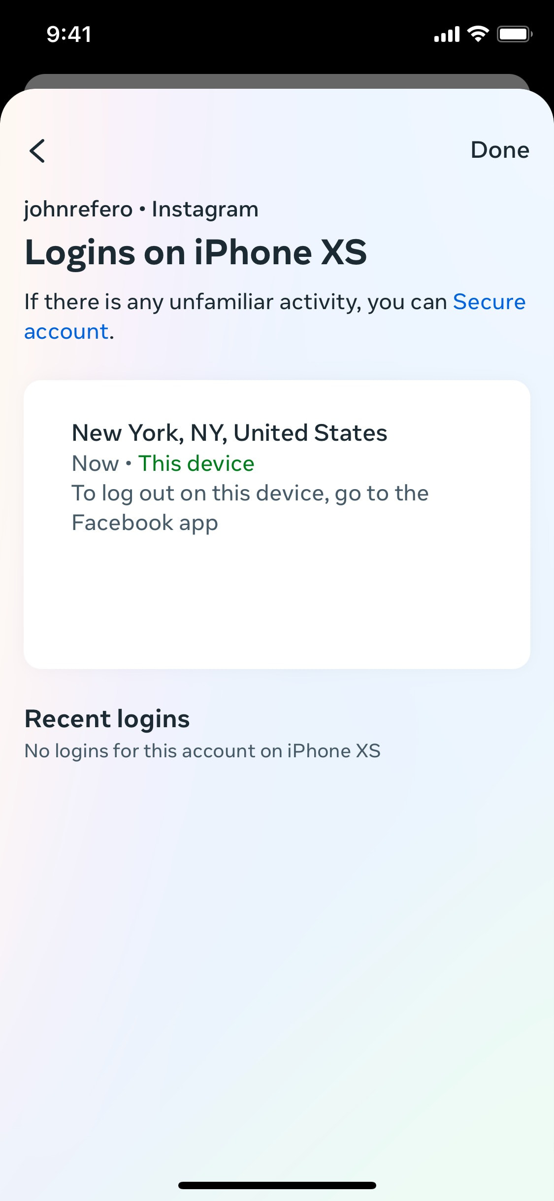 Instagram iOS screen 1026