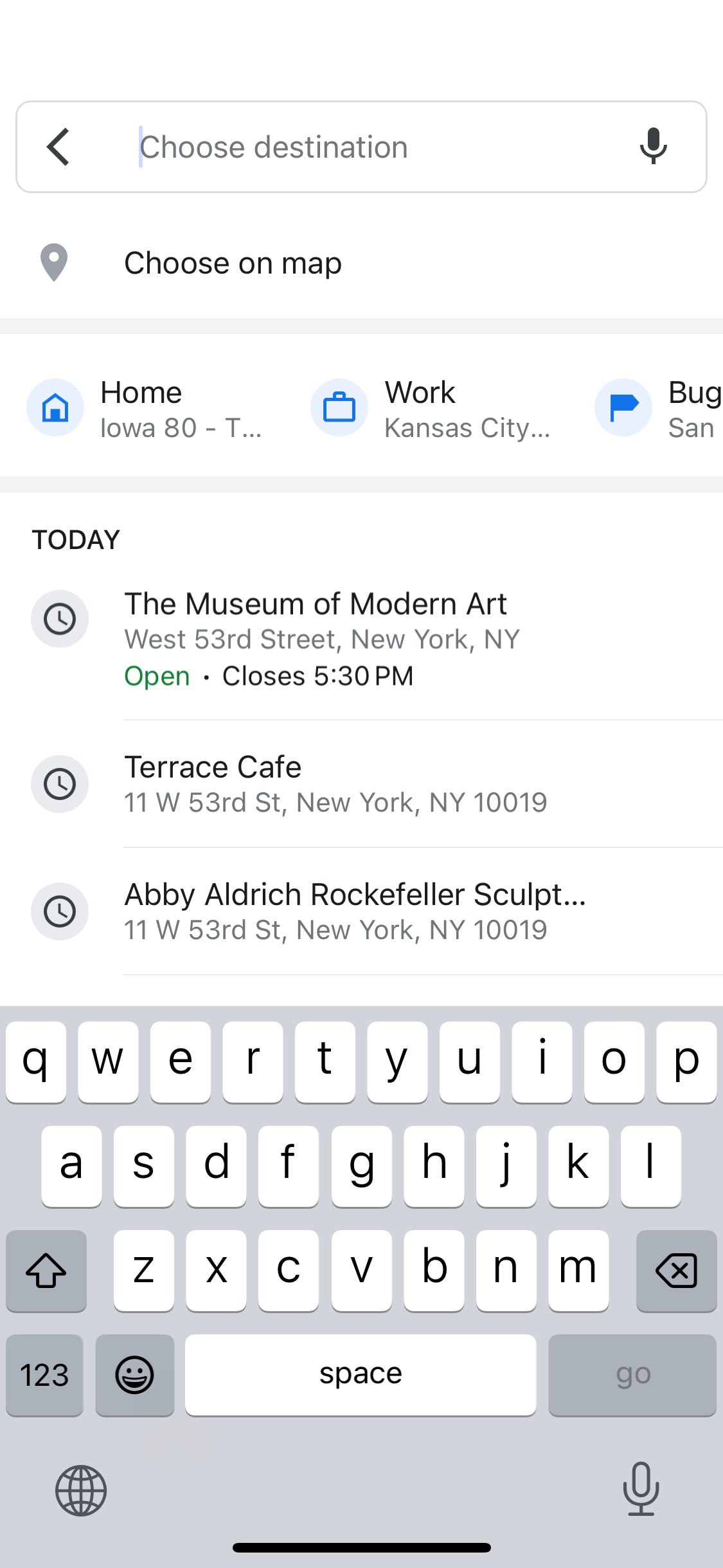 Google Maps iOS screen 13