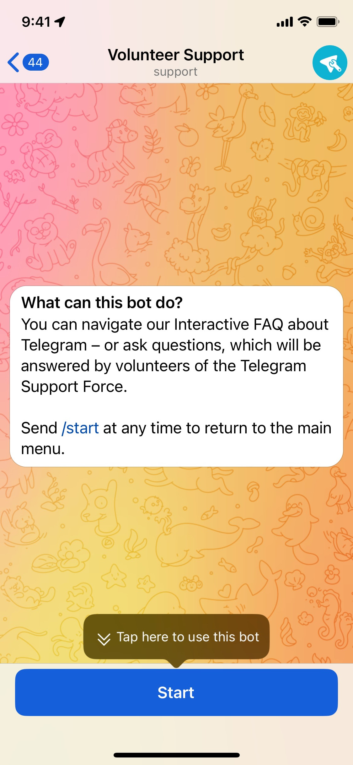 Telegram iOS screen 825