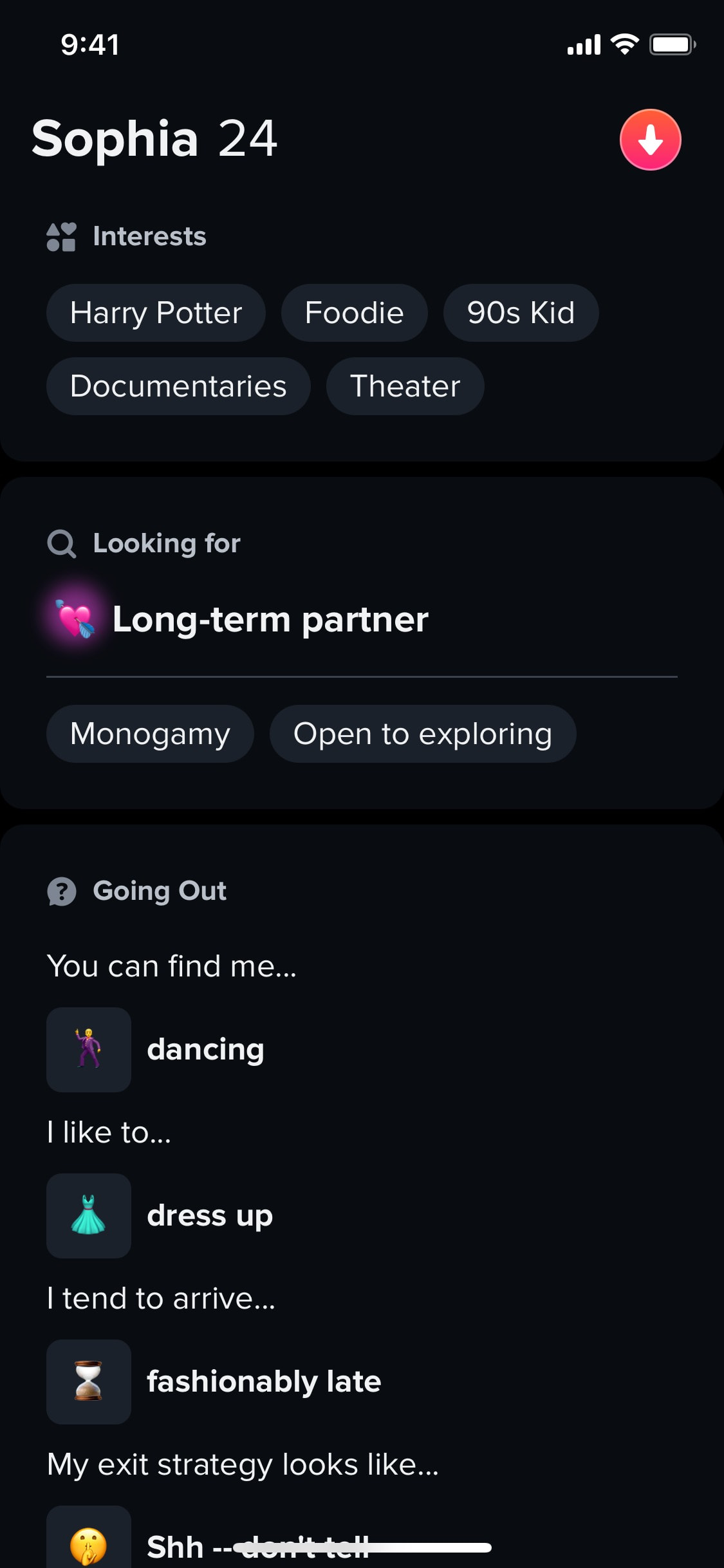 Tinder iOS screen 46