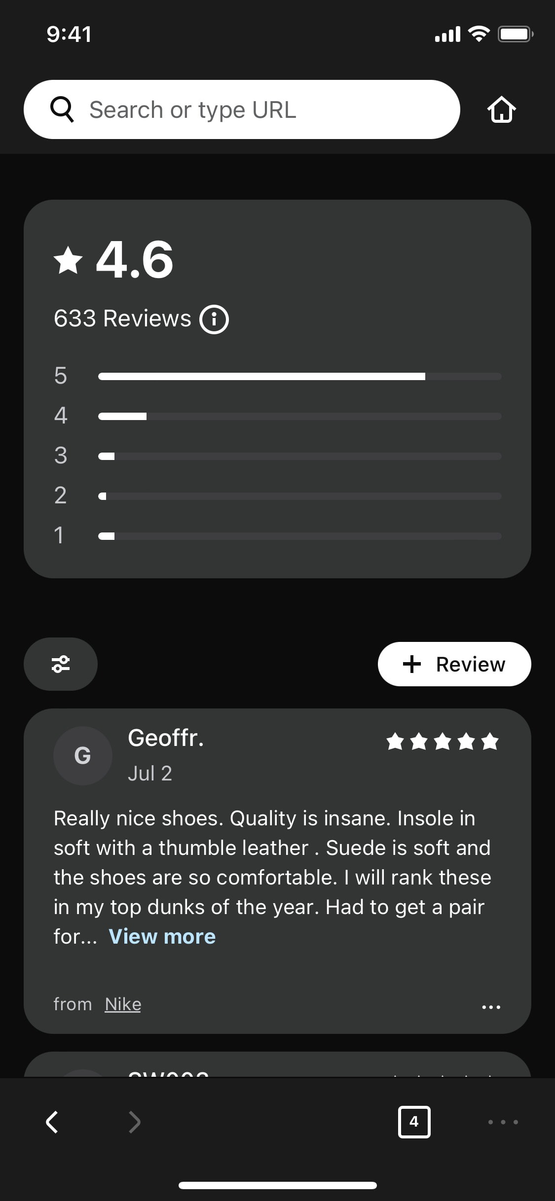 Klarna iOS screen 304