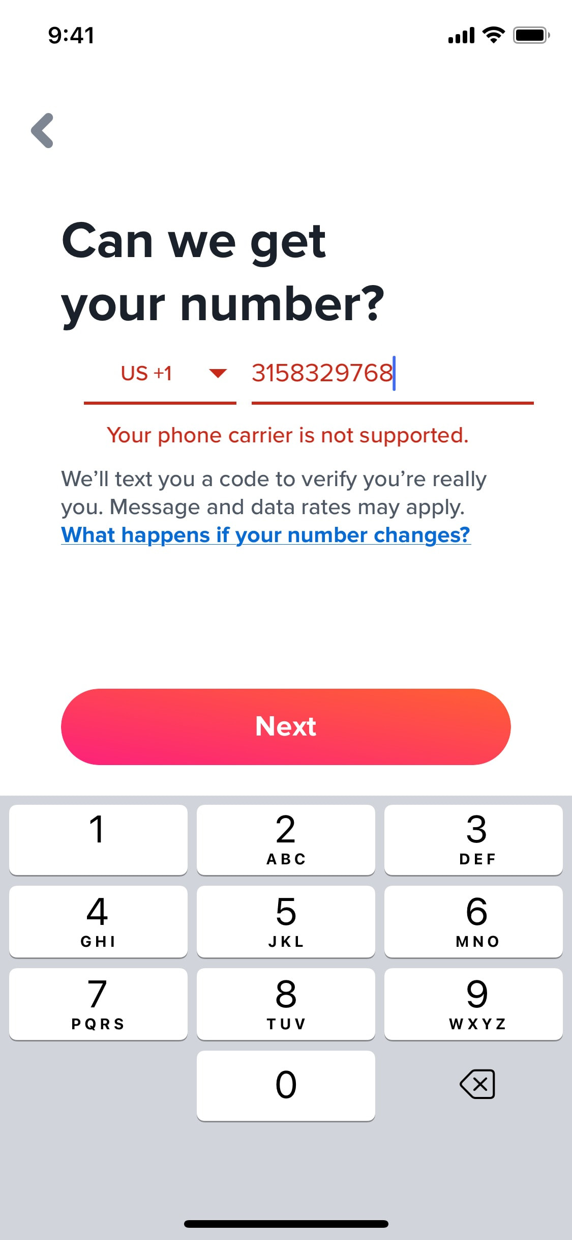 Tinder iOS screen 47
