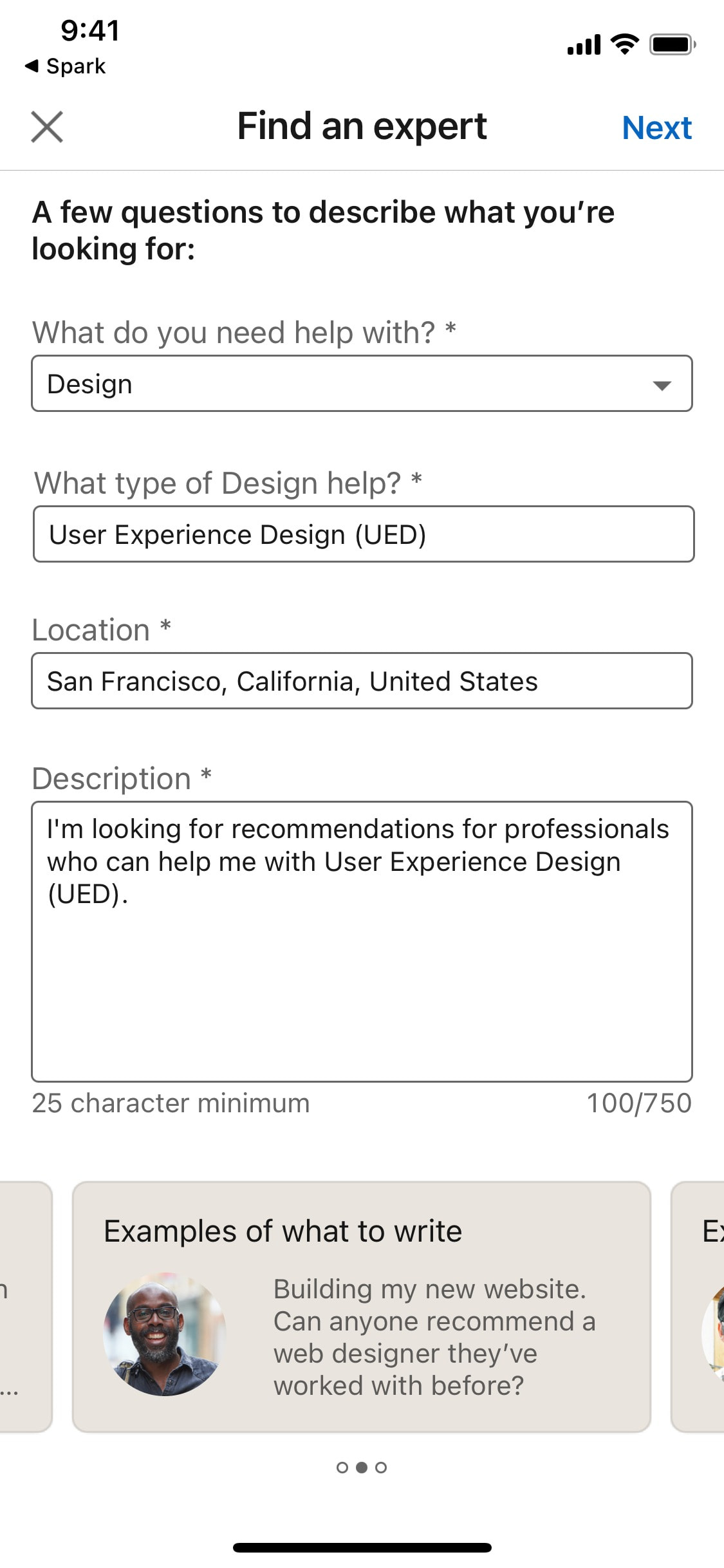LinkedIn iOS screen 244