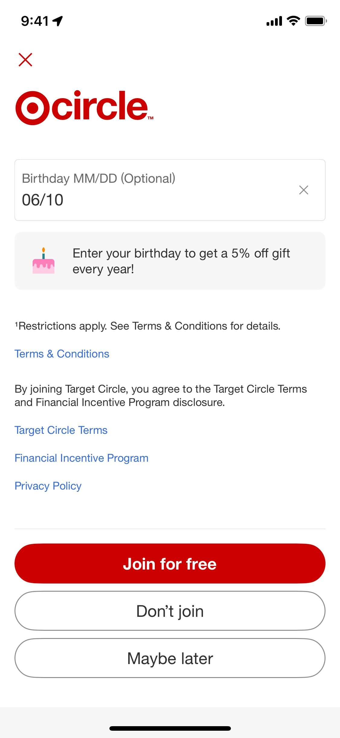 Target iOS screen 194