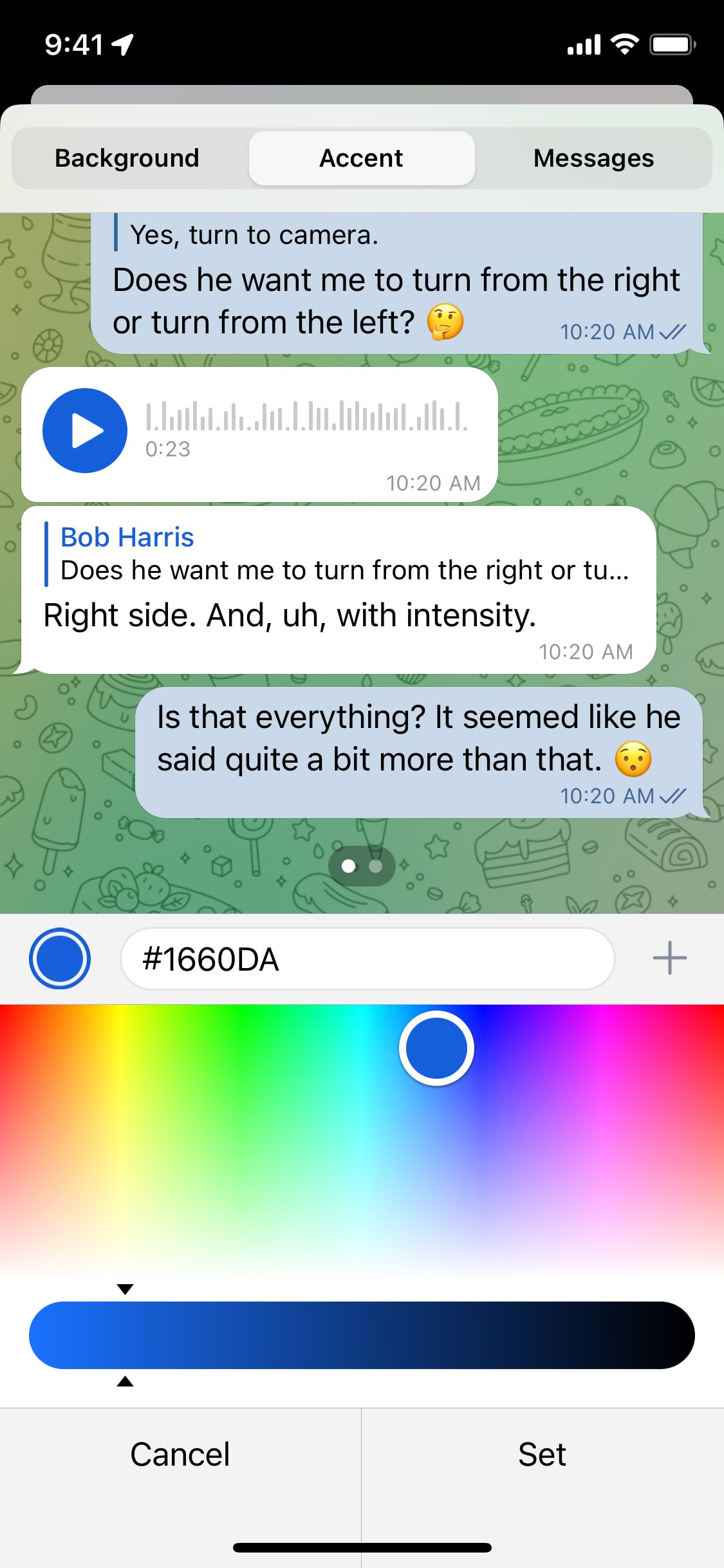 Telegram iOS screen 858
