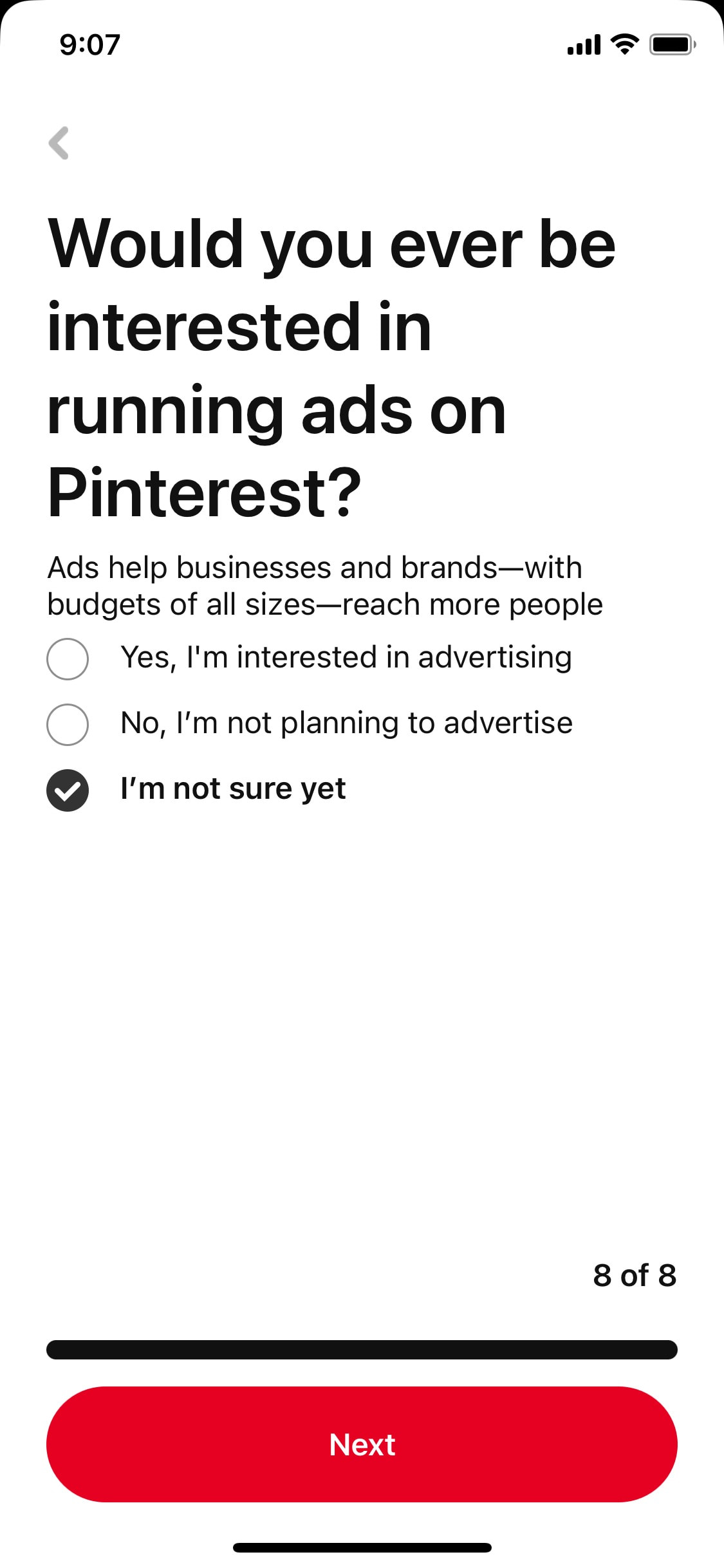 Pinterest iOS screen 150
