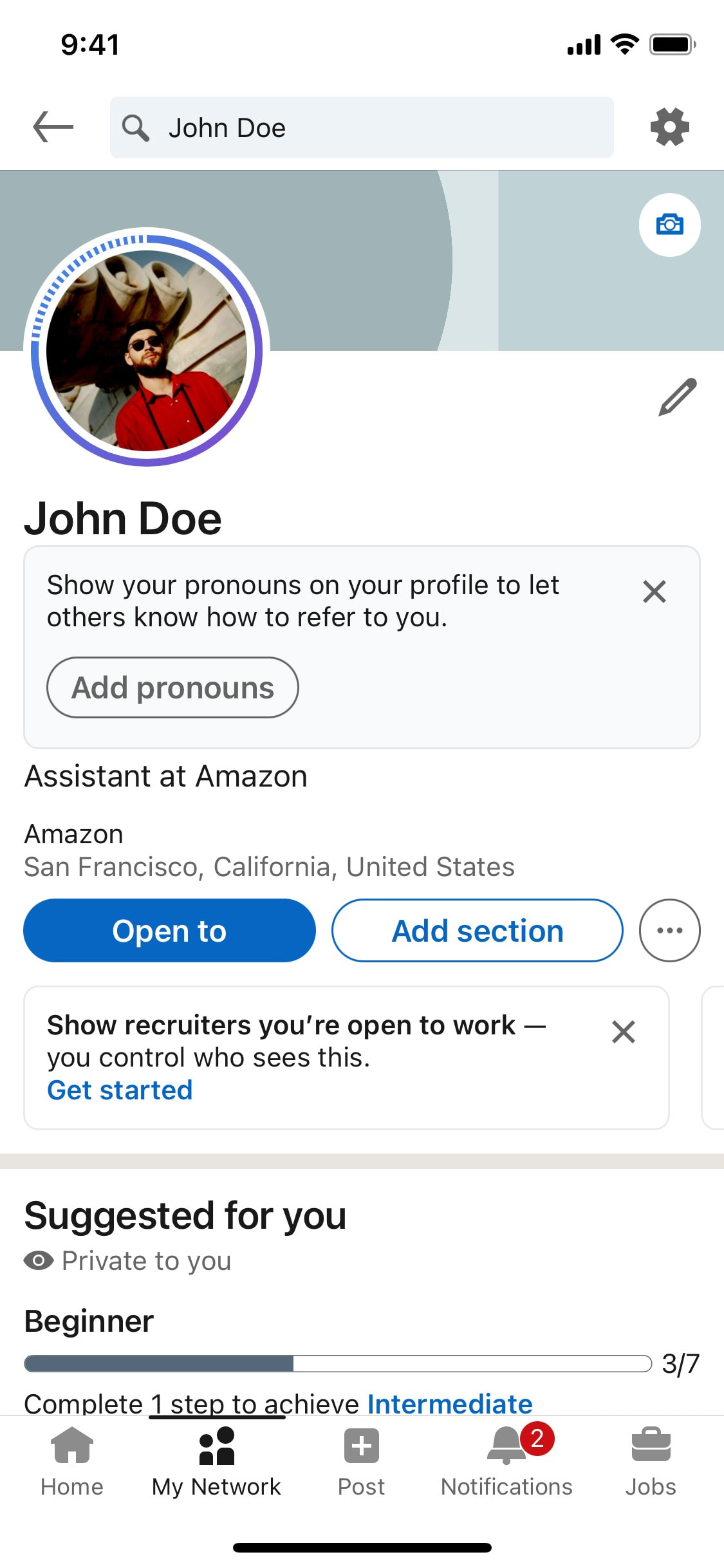 LinkedIn iOS screen 255