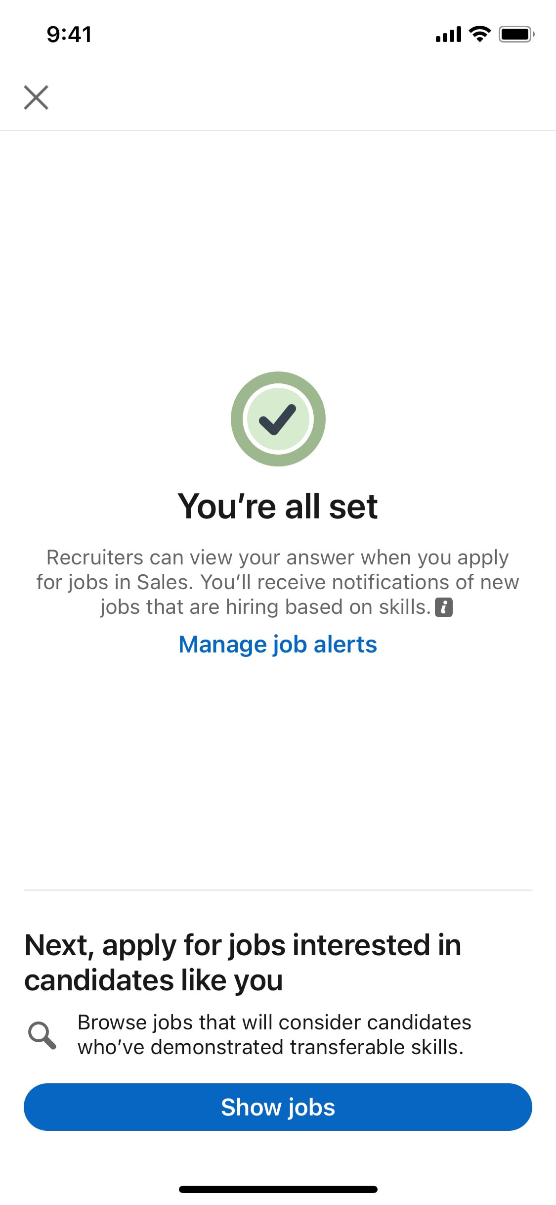 LinkedIn iOS screen 43