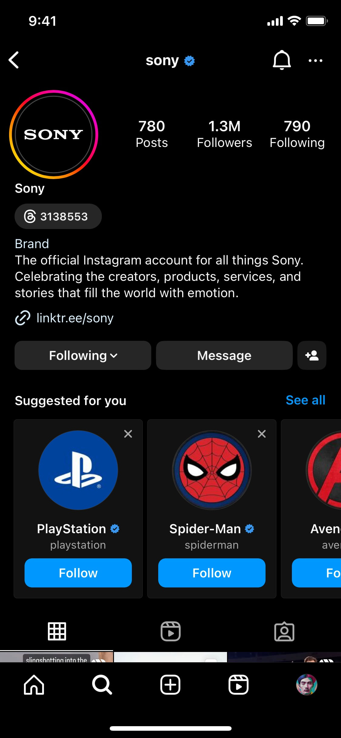 Instagram iOS screen 720