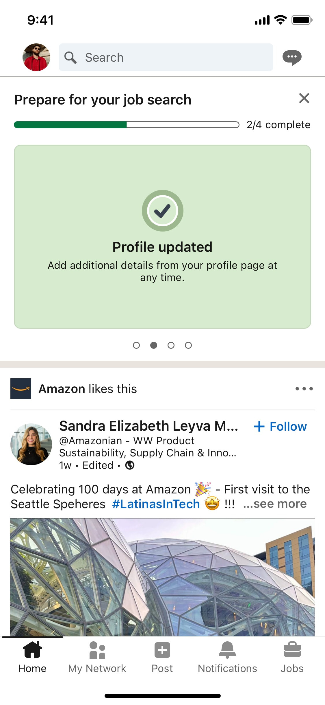 LinkedIn iOS screen 203