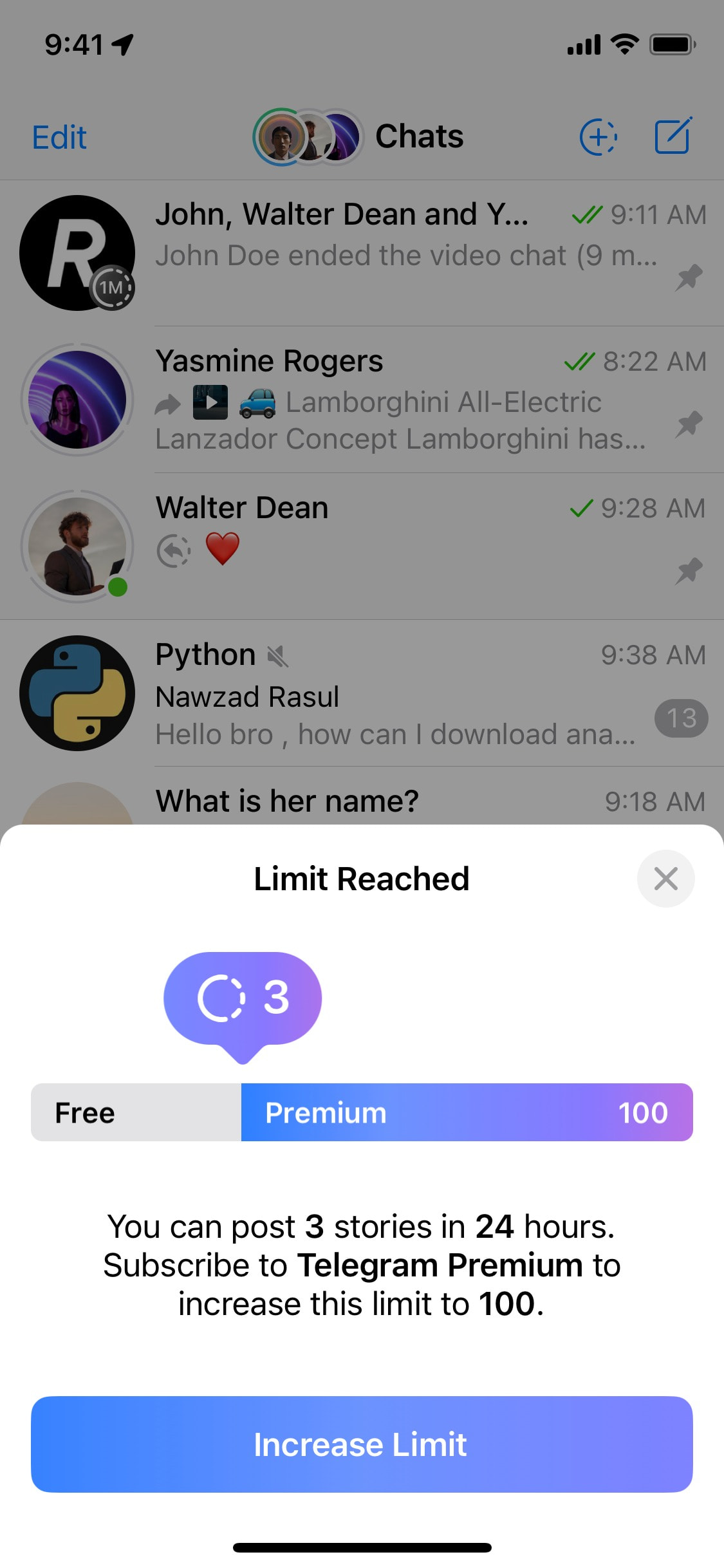 Telegram iOS screen 848