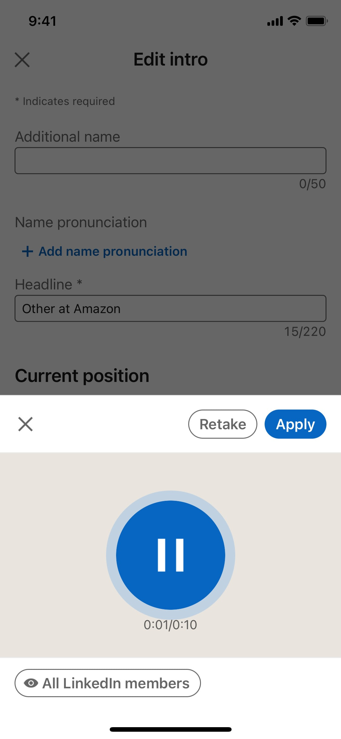 LinkedIn iOS screen 194