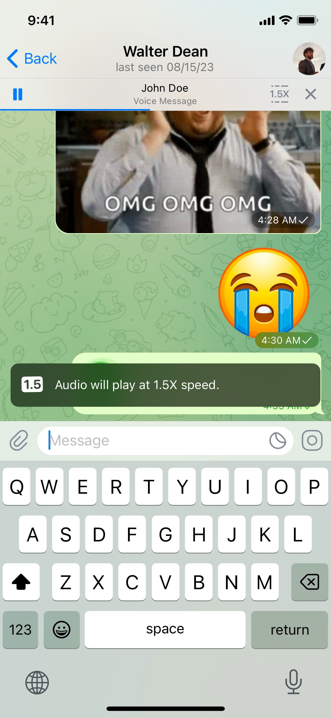 Telegram iOS screen 833
