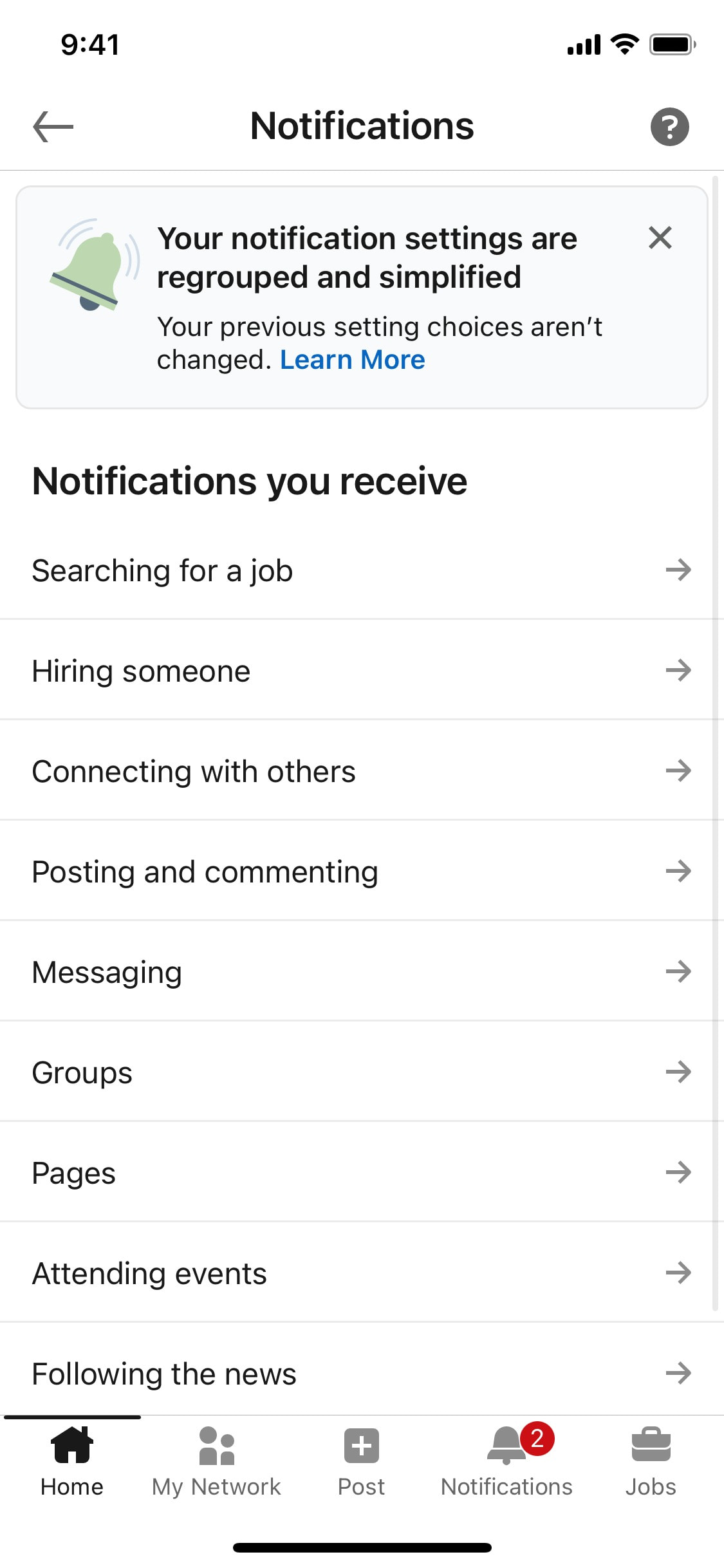 LinkedIn iOS screen 383