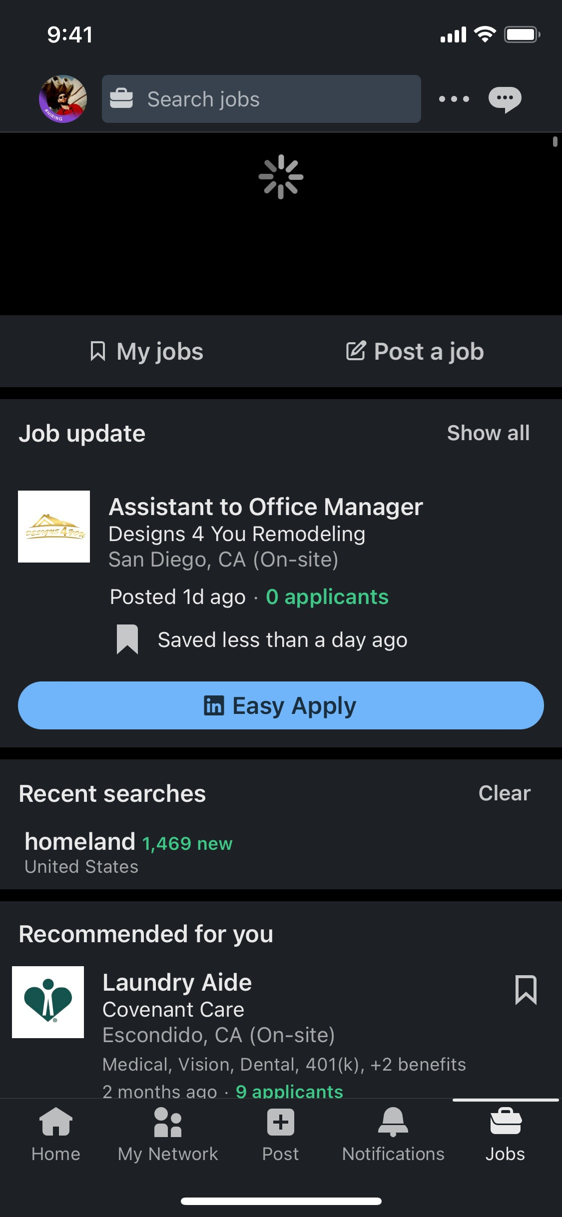 LinkedIn iOS screen 409