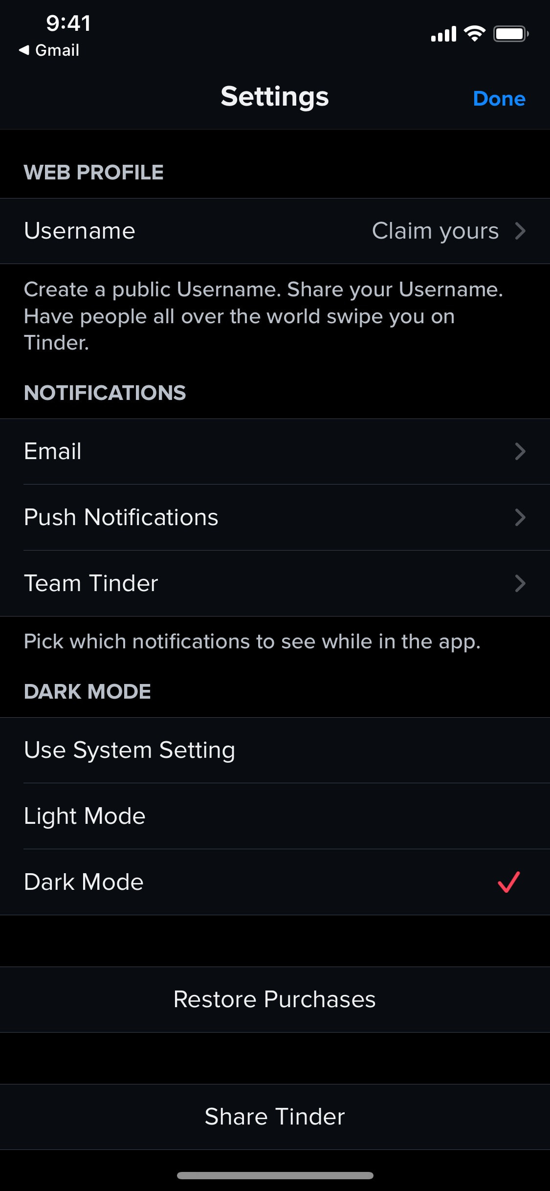 Tinder iOS screen 472
