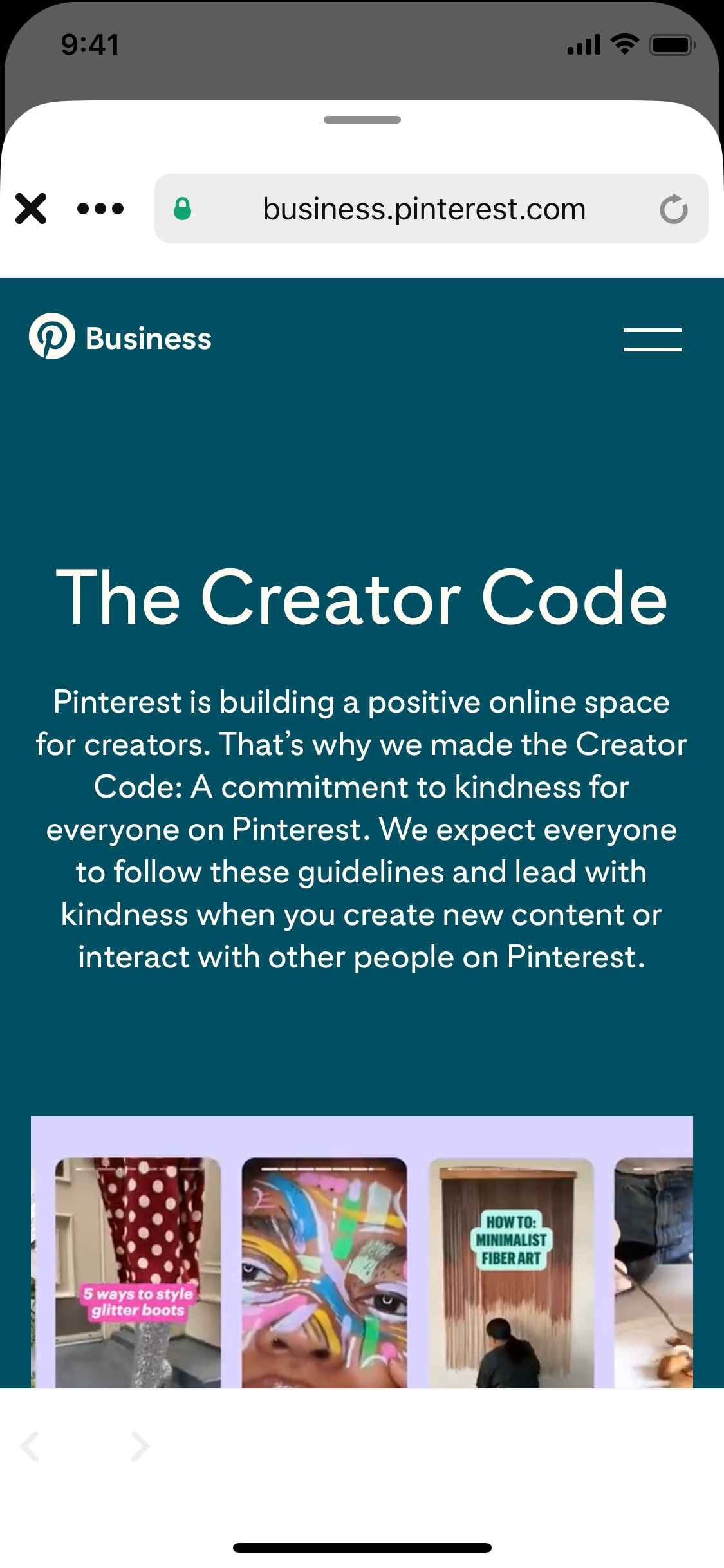 Pinterest iOS screen 214