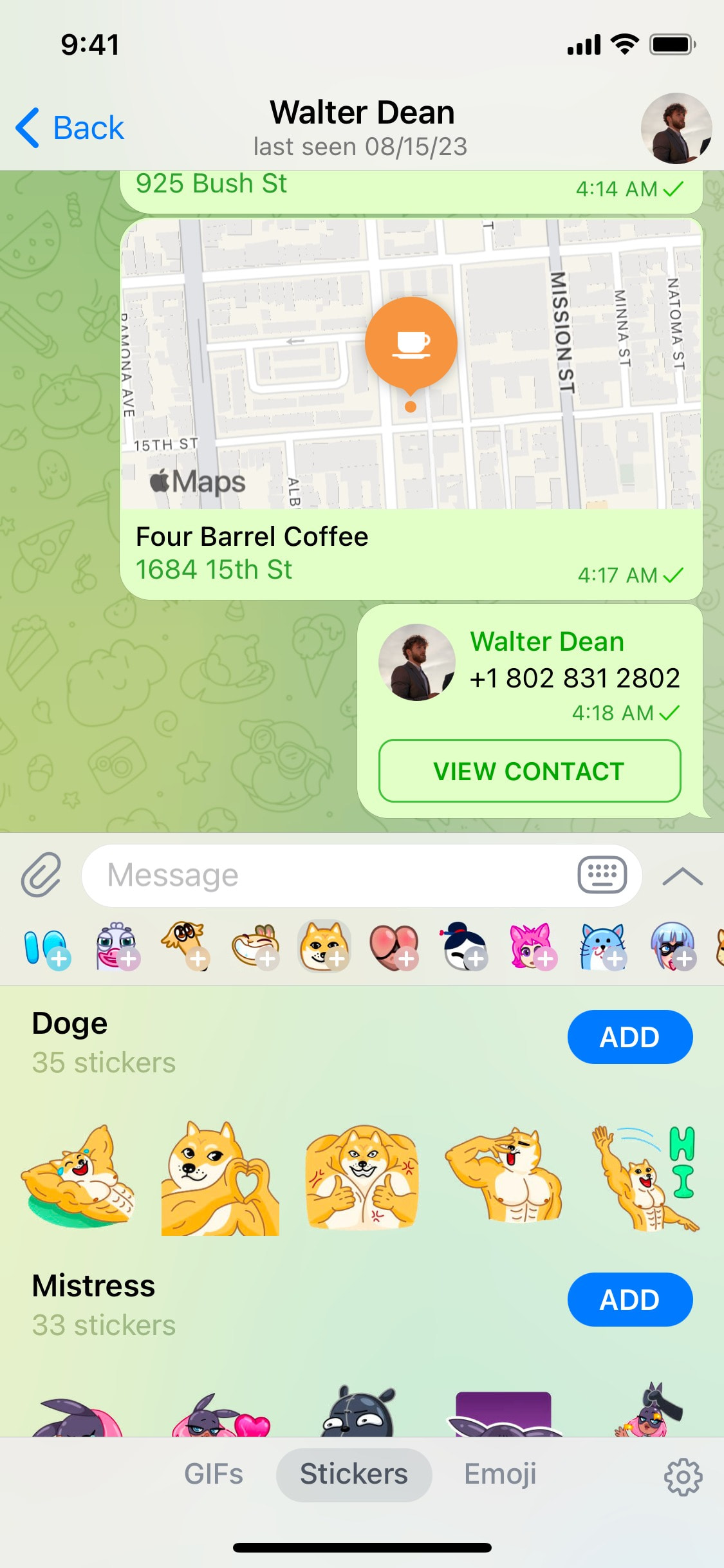 Telegram iOS screen 153