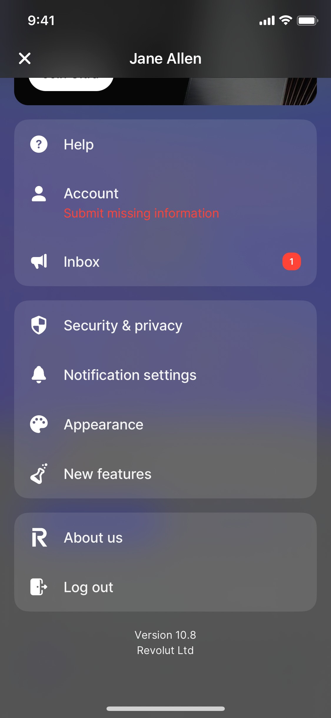 Revolut iOS screen 549
